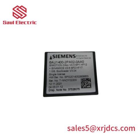 Siemens 6AU1400-2PA02-0AA0 Flash Card, High-Speed Data Storage for Industrial Automation