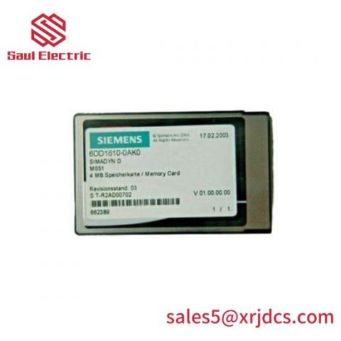 Siemens 6DD1610-0AK0 Flash Memory Module: Advanced Technology for Industrial Control Solutions